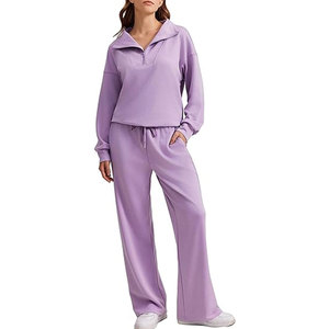 El mejor traje de calentamiento de alta calidad para mujer de talla grande, servicio OEM, forro polar transpirable, patrón sólido, venta al por mayor - Product Image 2