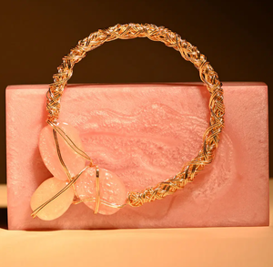 Bolso de noche de resina marfil para mujer, diseño único, marco artesanal de lujo, bolso de mano, moderno y elegante - Product Image 6