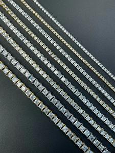 Chaîne de tennis en moissanite taille princesse de style élégant avec argent 925 plaqué or, bijoux fins à bas prix pour femmes - Product Image 2