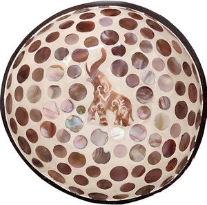 Luxury <b>bamboo</b> coconut <b>bowl</b> with mother of pearl lacquer for serving food decor gifts handmade eco material crafted in Vietnam - Product Image 1