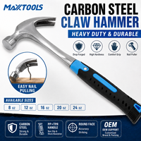 Marteau à griffes en acier au carbone robuste : Marteau à clous en acier avec poignée antidérapante en PP TPR pour le bricolage, la construction, le travail du bois, OEM