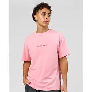 VS1 เสื้อยืดโอเวอร์ไซส์ Enjoy the Journey - สีชมพูโรส เอฟแอลซีคอตตอน โลโก้กราฟิกที - Product Image 2