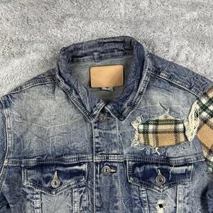 Chaqueta Vintage Smoke Rise para hombre, vaquero mediano, franela, Grunge, desgastado, logotipo personalizado, chaquetas lisas para hombre, 2017 - Product Image 2