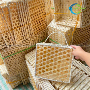 ตะกร้าไม้ไผ่เก็บผลไม้ที่มีลวดลายดอกไม้สไตล์วินเทจสวยงามเหมาะสำหรับการจัดระเบียบและจัดแสดง - Product Image 2