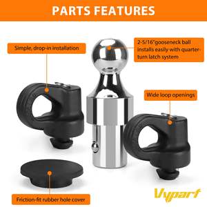 Kit d'attelage col de cygne en acier Vypart 60692 avec boule de 30K 2-5/16 pouces pour certains modèles Silverado Sierra 2500 3500 HD, etc. - Product Image 4