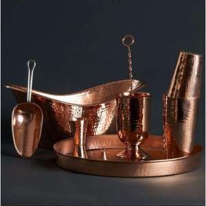 Premium Copper <b>Ice</b> <b>Bucket</b> with Stand and Holder for Large Gatherings with Rustic Patina for Outdoor Gatherings - Product Image 1
