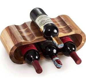 Porte-bouteille de vin en bois de qualité supérieure pour cuisine décoration de la maison table à manger champagne vin présentoir support bar - Product Image 1