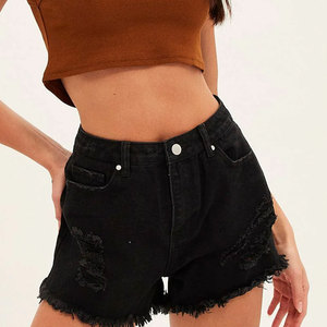 Pantalones cortos de mezclilla holgados lavados con ácido Vintage personalizados de alta calidad, ropa de calle de Color sólido, pantalones cortos de mezclilla Cargo para hombre - Product Image 4