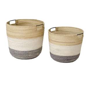 Paniers de rangement en jacinthe d'eau tissés à la main éco-conscients Solution d'organisation de maison en gros élégante - Product Image 4