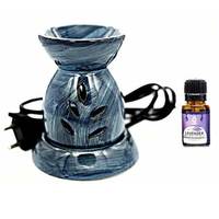 Difusor de Aroma Eléctrico de Cerámica Hecho a Mano con Zafiro Real de la Mejor Calidad, Quemador de Aceite Ecológico Anti-Olores ABK IMPEX