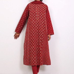 Ajrak Print Ladies Suit Cambric Cotton 2-3 Piezas, Sindhi Ajrak Printed Ladies Dress, Self Design Cotton Ajrak Printed Suit Set - Product Image 5