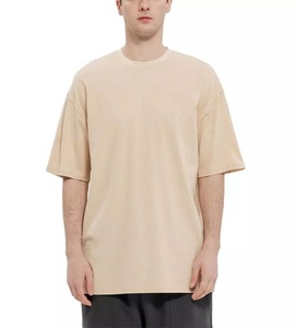 Camiseta de cuello redondo de algodón 100% de alta calidad para hombre tela de punto negra cómoda y lisa al por mayor - Product Image 1