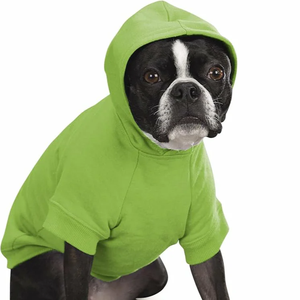 Chaleco de lana de algodón cálido medio Sudadera con capucha para perro con bolsillos Patrón transpirable y sólido - Product Image 1
