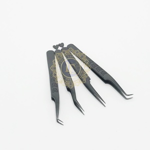 แหนบด้านล่างรูปหัวใจพลาสม่าสีดำสำหรับต่อขนตาทำจากสเตนเลสสตีลทำด้วยมือคุณภาพสูงฉลากส่วนตัว - Product Image 5