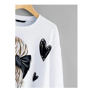 Sweat-shirt imprimé décontracté pour femmes Sweat-shirt ample de grande taille Sweatshirts pour femmes imprimés personnalisés et vierges - Product Image 3