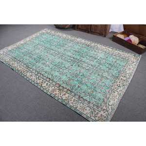 พรมวินเทจตุรกี ขนาด 5.3x8.4 ฟุต (162x257 ซม.) พรมขนสัตว์สีน้ำเงิน - Product Image 4