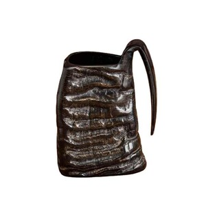 Taza de cuerno vikingo de búfalo de cerveza de latón tallada a mano personalizada de alta calidad, artesanías naturales de precio económico para bebidas de estilo religioso - Product Image 4