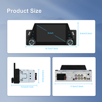 Podofo Single Din Car MP5 Player Autoradio avec Carplay Android Auto 1 Din 5 pouces Autoradio FM BT USB Type-C Port Dropshipping