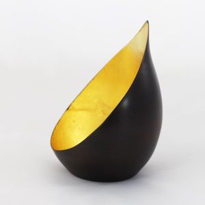 Portavelas de lujo de Metal personalizado al por mayor o vela con luz en T decoración del hogar votiva con recubrimiento de polvo negro y acabado dorado - Product Image 4