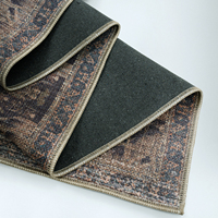 Art Deco Vintage Teppich im dunklen persischen Stil, Distressed Overdyed Chenille-Teppich, luxuriöser Tribal-Teppich mit floralem Musterdruck