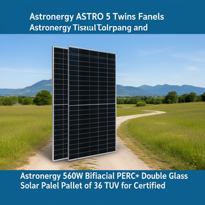 แผงโซลาร์เซลล์ Astronergy ASTRO 5 Twins 560W แบบสองหน้า PERC+ กระจกสองชั้น บรรจุ 36 แผงต่อพาเลท ได้รับการรับรองมาตรฐาน TUV - Product Image 3