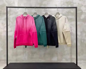 HAUTE QUALITÉ Logo Personnalisé Oversize 380GSM Faux deux-pièces Streetwear Blank Pullover Acid Wash Hoodie & Sweatshirts - Product Image 3