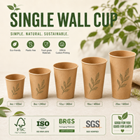 Vaso de Papel de Pared Simple, No Tóxico, Certificado para Uso Alimentario, Extra Alta Calidad, para Fiestas y Eventos al Aire Libre