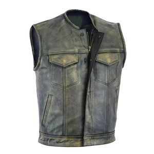 Top qualité peau de vache véritable cuir gilet hommes marron Vex gilet mâle sans manches veste épais haute qualité gilet Vintage gilet - Product Image 1