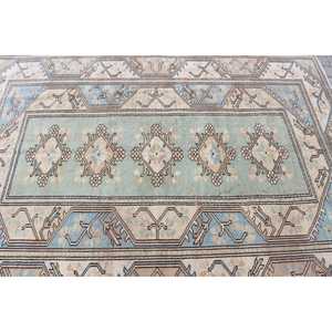 Tapis vintage 5,2 x 7,4 pieds, tapis turc, tapis floral bleu et marron - Product Image 5