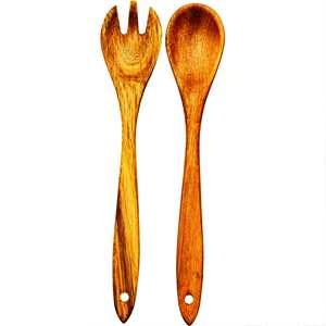 Handmade 31cm Mango Wood <b>Salad</b> Servers Set for Home Kitchen Use Natural Product for <b>Salad</b> <b>Tool</b> - Product Image 3