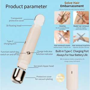 Recortadora Eléctrica Íntima USB para Mujer, Doble Cuchilla para Área del Bikini y Rostro, Afeitadora Corporal Suave para la Piel, Resistente al Agua IPX7 - Product Image 5