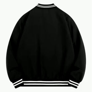 Veste bomber universitaire de baseball personnalisée de haute qualité avec logo en relief, col montant, logo frontal, manches en laine/polyester pour hommes - Product Image 2
