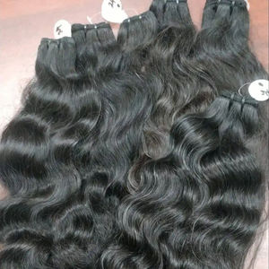 Extensions de cheveux humains Remy non transformés de temple naturel de haute qualité cheveux indiens avec des styles de vague naturelle et de vague profonde lâche - Product Image 1