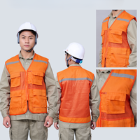 Gilet de sécurité haute visibilité à quatre poches, réfléchissant, en polyester, uniforme de travail pour hommes, pour la construction et les zones dangereuses