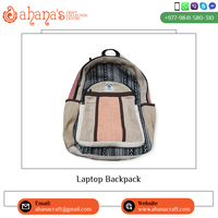 Sac à dos pour ordinateur portable de style japonais, fabriqué au Népal, en coton/cannage, fermeture éclair, capacité de 36 à 59 L, 15 pouces, pour adultes, exportateur népalais