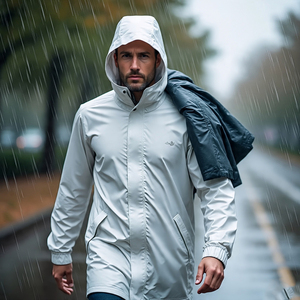 เสื้อแจ็กเก็ตกันลมสำหรับผู้ชายเสื้อแจ็กเก็ตกันฝนน้ำหนักเบาแนวสตรีทกลางแจ้งเสื้อโค้ทกันฝนมีฮู้ด - Product Image 6