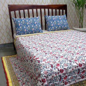 Luxury Organic Cotton Queen Size Quilt Hand Block Printed Trending New <b>Quilted</b> <b>Bed</b> <b>Spread</b> with Quality Assurance for Hotels - Product Image 5