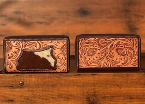 Cartera tallada a mano, funda de teléfono de embrague, elegante Cartera de cuero de vaca, gran oferta, billetera multiusos, carteras de cuero de vaca occidental - Product Image 5