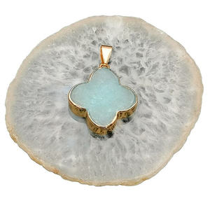 Colgante de piedras preciosas multicolor de plata de ley hecho a mano de lujo, forma de flor Multicolor de 8mm para conjunto de joyería de moda para hombres y mujeres - Product Image 4