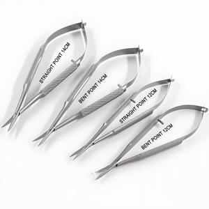 Ciseaux chirurgicaux ophtalmiques manuels en acier inoxydable de 16 cm, ciseaux pour la cornée et la conjonction Castroviejo, ensemble d'instruments métalliques - Product Image 2
