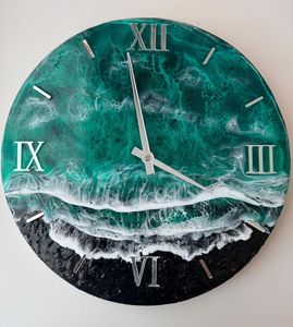GLOSSY Epoxy Resin Wall <b>Clock</b> Epoxy Resin Living Room best qulatiye Furniture Home Decor Wall <b>Clock</b> Customized best - Product Image 3