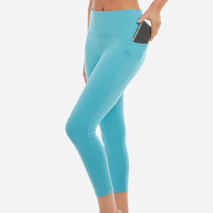 Leggings pour femmes en coton, leggings taille haute, couche de base fine, pantalon de yoga avec poche latérale pour le sport et la remise en forme, avec service OEM - Product Image 3