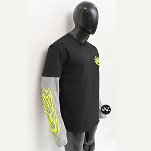 Tissu respirant personnalisé de grande taille style frais et uni, poids lourd, caractéristiques de compression sur le dessus, t-shirts à coupe surdimensionnée à double couche - Product Image 4