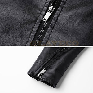 Pakistan Made High Quality <b>Winter</b> <b>Leather</b> <b>Jacket</b> with Stand Collar and Front Logo-Private Label OEM Service - Product Image 5