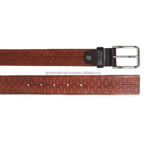 Various Design Hand Embossed Tooling Design Western Pattern Cowboy <b>Belt</b> Full Grain Genuine Western <b>Leather</b> Tooling <b>Belt</b> - Product Image 3