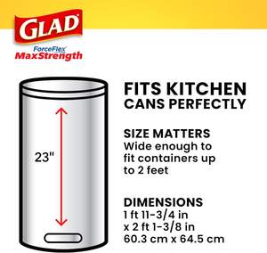 Sacs poubelle de cuisine Glad ForceFlex MaxStrength, grands, 13 gallons, 34 unités (le paquet peut varier) - Product Image 6