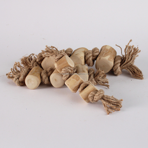 Eco Friendly Coffee Wood Triple Chew Log With Hemp <b>Rope</b> Dog Toy Made By Vietnam Manufacturer For Dental Care And Training - Product Image 1