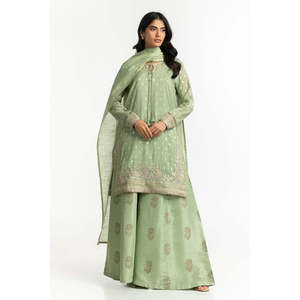 Dupatta ethnique en coton orné de Zari IPD-44661 – Châle chic au design indien complexe - Product Image 1
