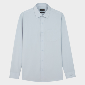 Camisa de Vestir Aristino para Hombre, Corte Regular, Cuello Mao Gris, Transpirable, Antiarrugas, Estilo Laboral, Tela de 300g, Bordada - Product Image 1