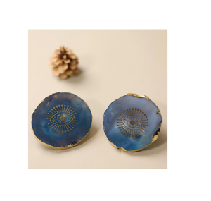 Luxury Style Tableware Accessories Agate <b>Coaster</b> With <b>Gold</b> Electroplated Agate Slice at Wholesale Price with Premium Quality - Product Image 2